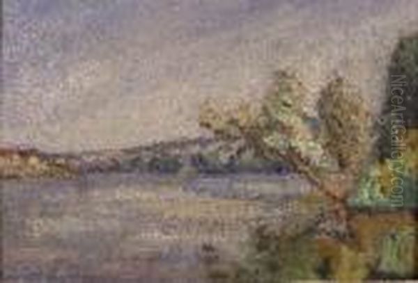 La Seine Entre Vetheuil Et Lavacourt Oil Painting by Louis Alphonse Abel Lauvray