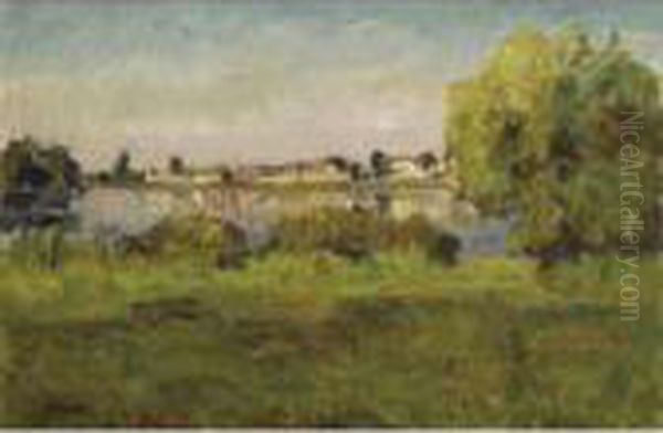 La Seine Entre Vetheuil Et Lavacourt by Louis Alphonse Abel Lauvray