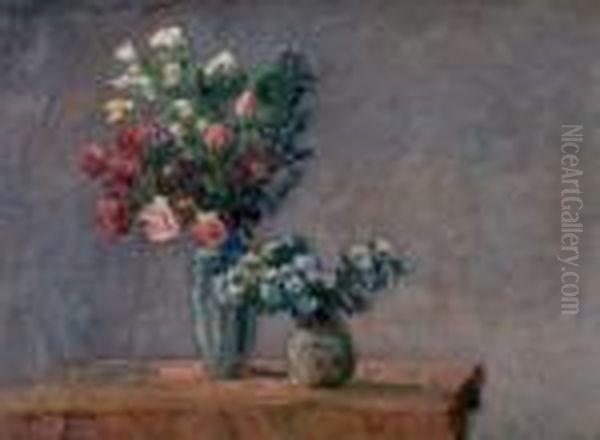 Bouquets De Fleurs Oil Painting by Louis Alphonse Abel Lauvray