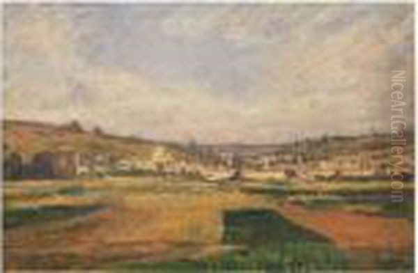 Vue Generale De Vetheuil Oil Painting by Louis Alphonse Abel Lauvray