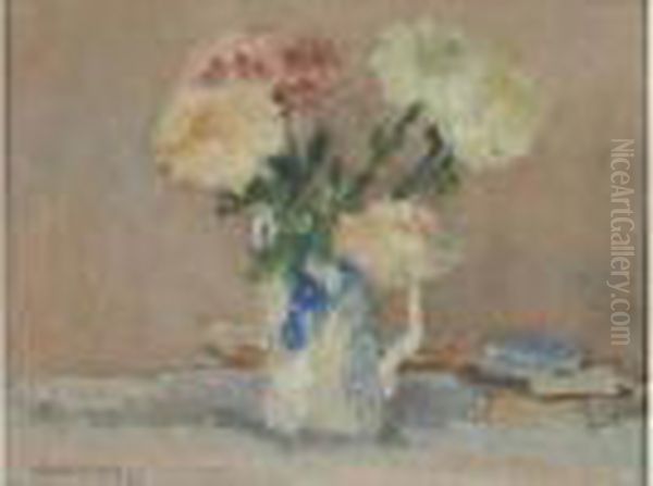 Bouquet Oil Painting by Louis Alphonse Abel Lauvray