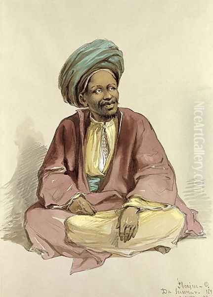 Ibrahim - from Sunnar, 1856 Oil Painting by Amadeo Preziosi