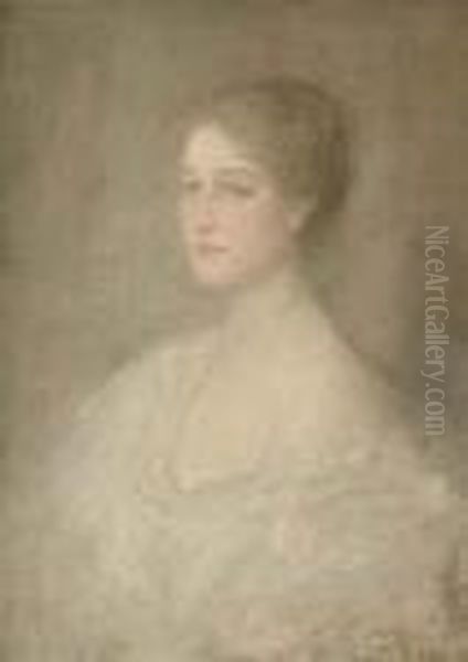 Portrait Of Nora Johnson, Bust-length Oil Painting by John Lavery