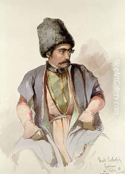 Paul - A Georgian from Tiflis, 1852 Oil Painting by Amadeo Preziosi