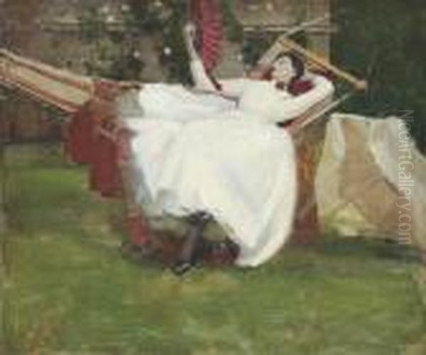 The Red Fan Oil Painting by John Lavery