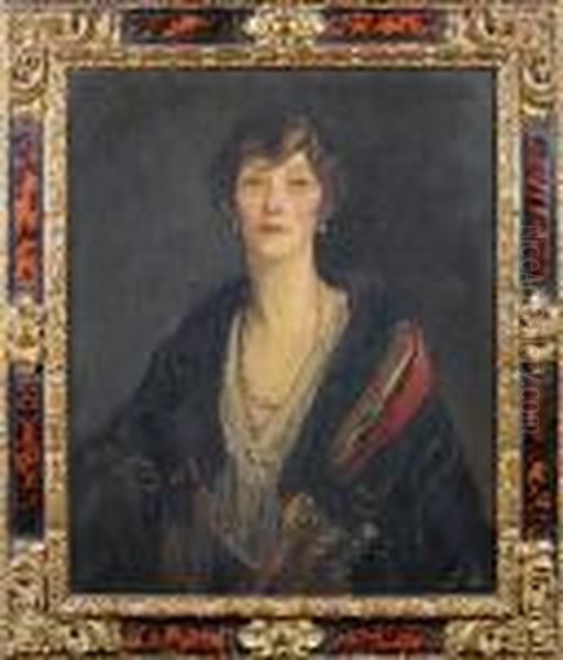 Portrait Of Mrs St. John Graham Oil Painting by John Lavery