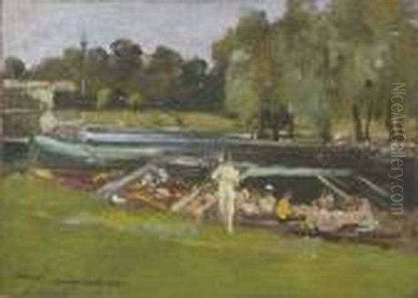 Boating At Remenham Oil Painting by John Lavery