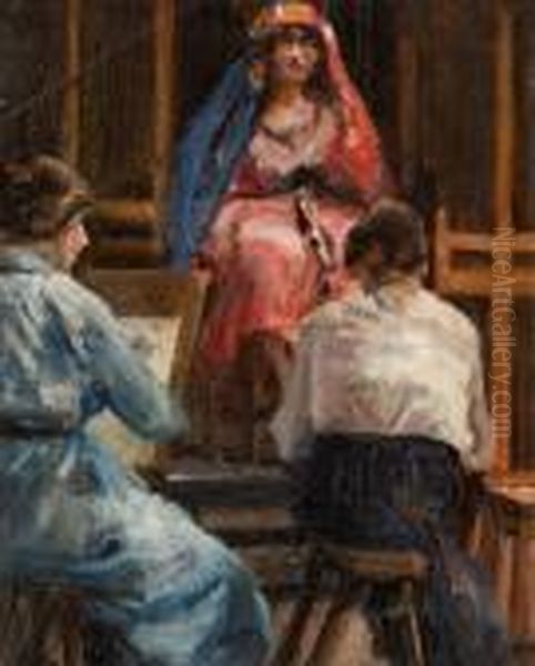 Sketches Of Interiors Of The Artist's Studio Oil Painting by John Lavery