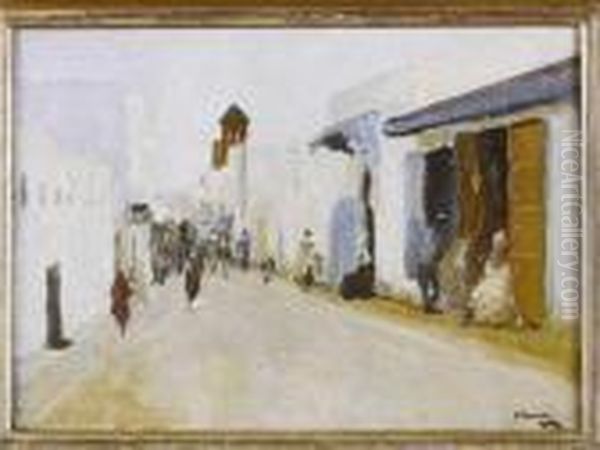 A Street In Rabat Oil Painting by John Lavery