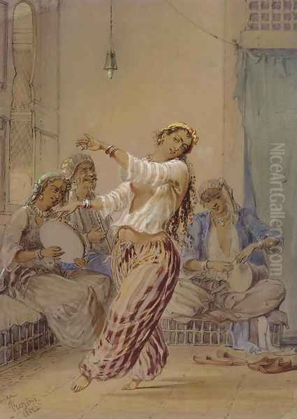 The Egyptian Dancer Oil Painting by Amadeo Preziosi