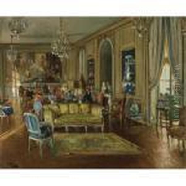 The Salon, 901 Fifth Avenue Oil Painting by John Lavery