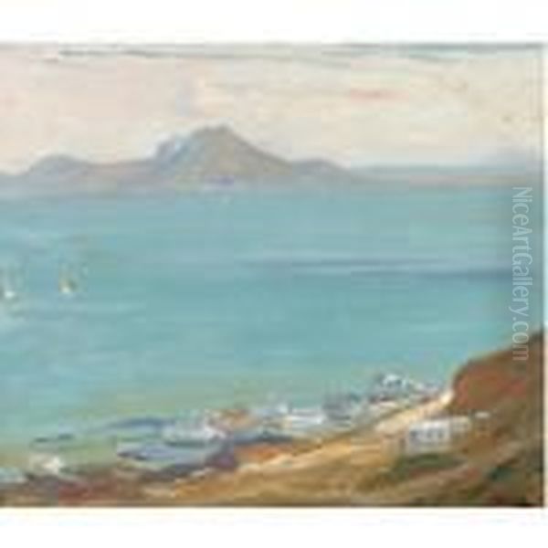 Hammam Lif, Bay Of Tunis, Evening, From Sidi Bu Said Oil Painting by John Lavery