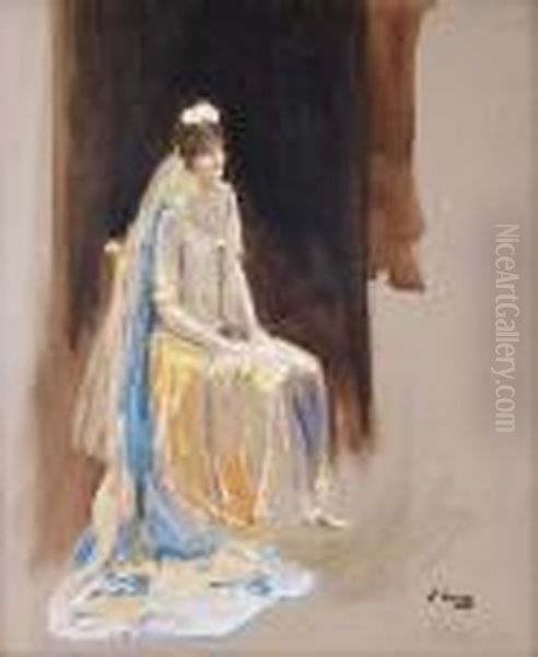 Study For Their Majesties Court-lady Coates Oil Painting by John Lavery