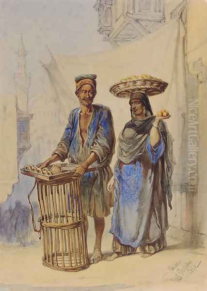 The Orange Seller, Cairo Oil Painting by Amadeo Preziosi