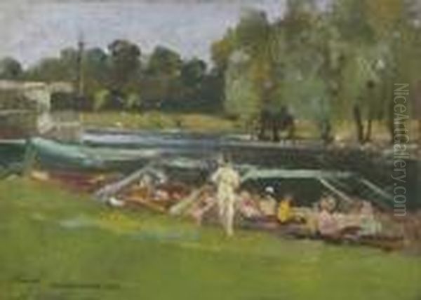 Boating At Remenham Oil Painting by John Lavery