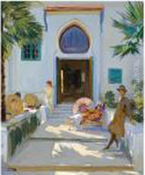 My Studio Door Oil Painting by John Lavery