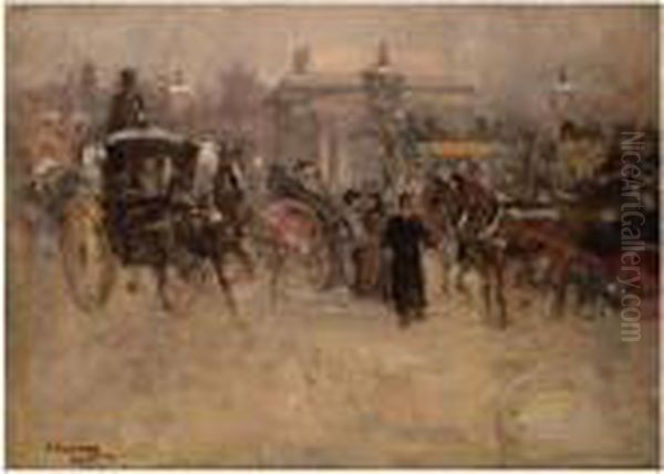 Hyde Park Corner Oil Painting by John Lavery