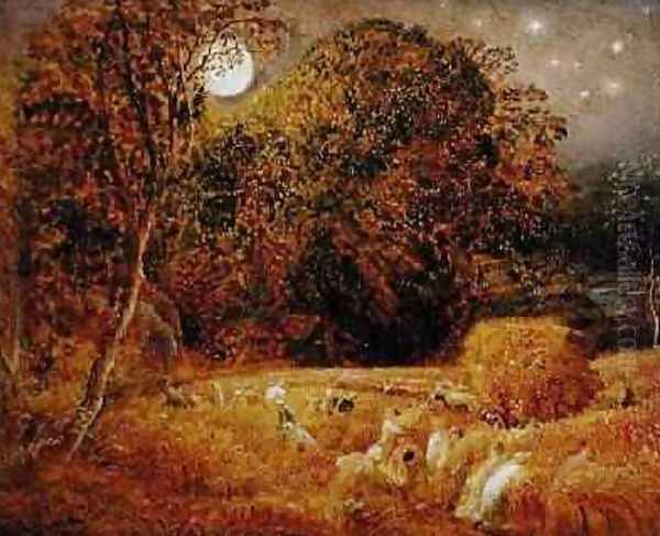 The Harvest Moon, 1833 Oil Painting by Samuel Palmer