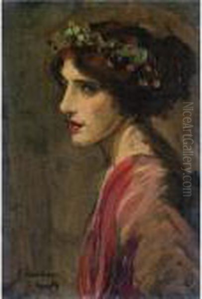 Portrait Of A Lady, Thought To Be Mrs Ralph Peto Oil Painting by John Lavery