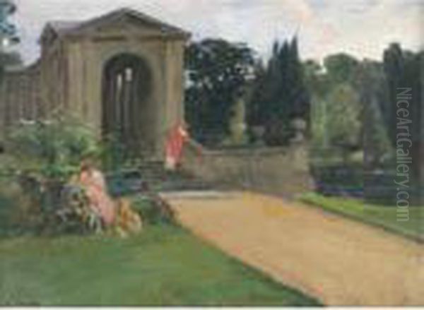 The Palladian Bridge, Wilton Oil Painting by John Lavery