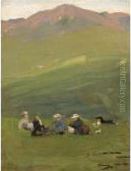 In The Glencarron Hills Oil Painting by John Lavery