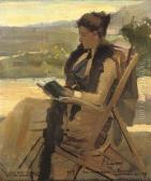 Miss Katherine Mclaren At Glencarron Oil Painting by John Lavery