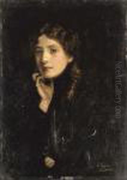 Mary In Black Oil Painting by John Lavery