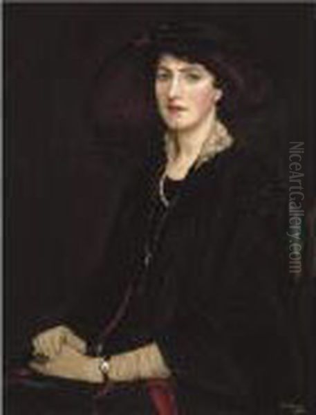 Portrait Of Lady Raeburn Oil Painting by John Lavery