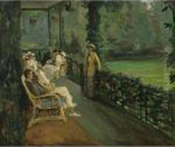 Verandah Oil Painting by John Lavery