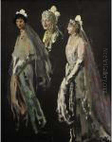 Portrait Studies Of The Lady 
Duveen Of Millbank, The Hon. Dorothy Duveen And Miss Shelagh 
Morrison-bell Oil Painting by John Lavery