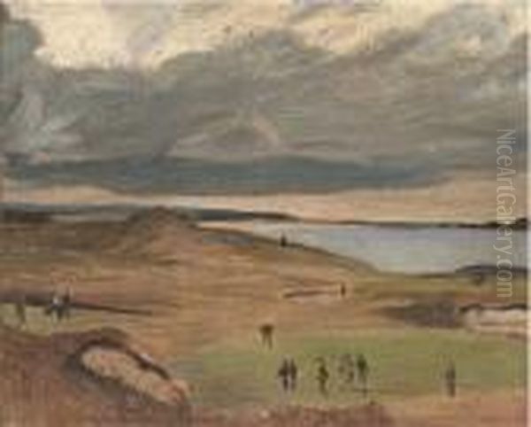 Golfers At North Berwick Oil Painting by John Lavery