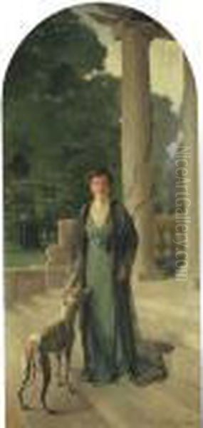 Portrait Of Baroness Gerda Von Chappuis (mrs F.a. Konig) Oil Painting by John Lavery