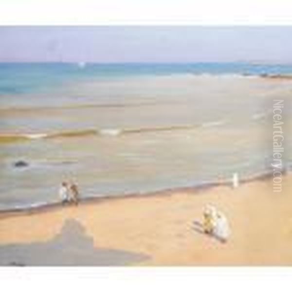 Morning After Storm, The Beach Tangier Oil Painting by John Lavery