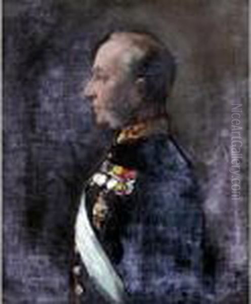 Portrait Of William, 15 Th Lord Elphinstone (1828-1893) Oil Painting by John Lavery