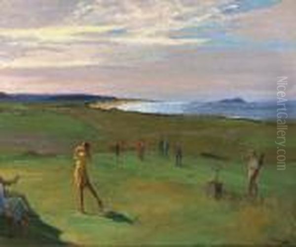 The Golf Course, North Berwick Oil Painting by John Lavery