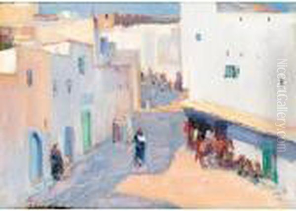 A Street In Tangier Oil Painting by John Lavery