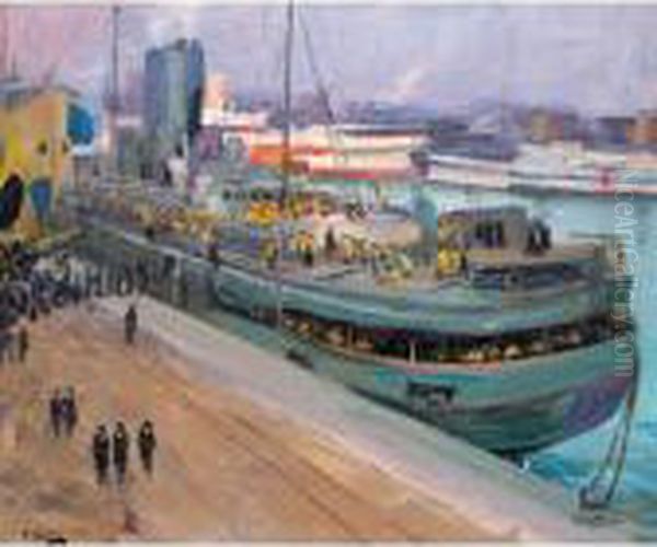 Naval Ratings Embarking, Southampton Oil Painting by John Lavery