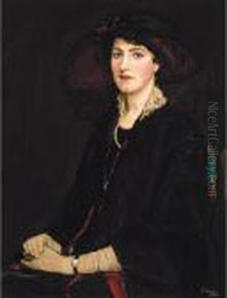 Portrait Of Lady Raeburn Oil Painting by John Lavery