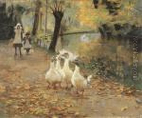 The Goose Girls Oil Painting by John Lavery