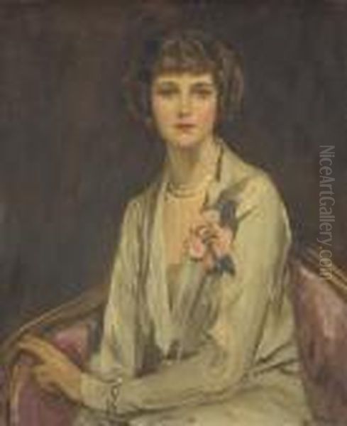 Portrait Of Miss Mary Elizabeth Hayward Oil Painting by John Lavery