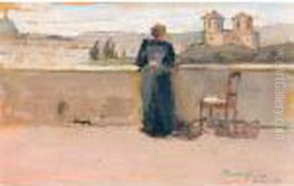 On The Banks Of The Tiber Oil Painting by John Lavery