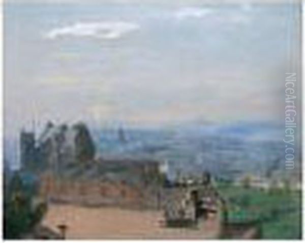 Edinburgh From Mons Meg Oil Painting by John Lavery