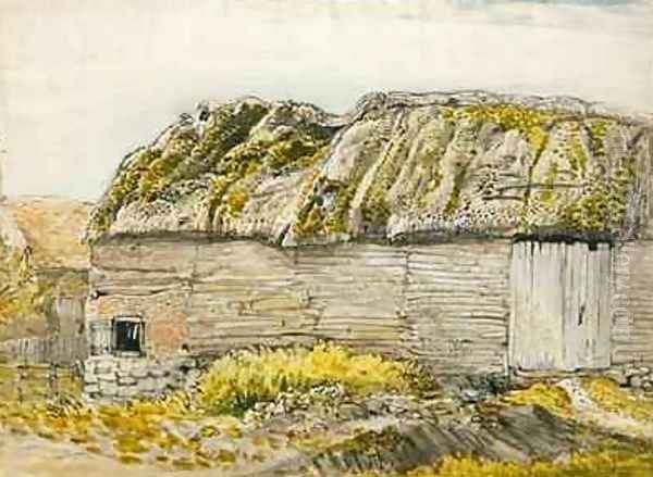 A Barn with a Mossy Roof, Shoreham Oil Painting by Samuel Palmer