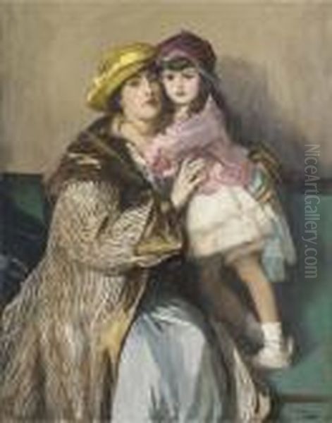 Mother And Child Oil Painting by John Lavery