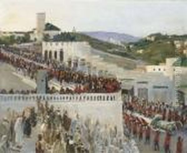 The Funeral Procession Of Kaid Maclean Oil Painting by John Lavery