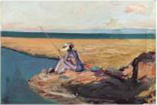 The Angler Oil Painting by John Lavery