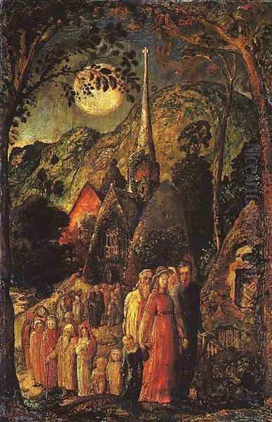 Coming from Evening Church Oil Painting by Samuel Palmer