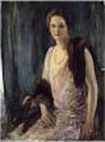 Portrait Of Mrs Frank Joseph Fahey Oil Painting by John Lavery