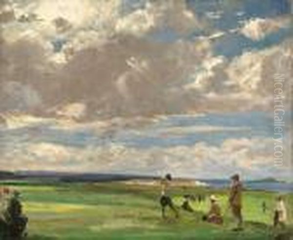 The Golf Links, North Berwick Oil Painting by John Lavery