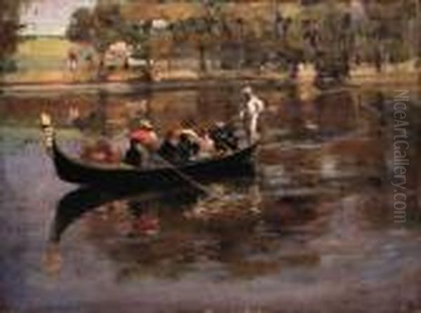 The Gondola On The Kelvin, Glasgow Exhibition 1888 Oil Painting by John Lavery